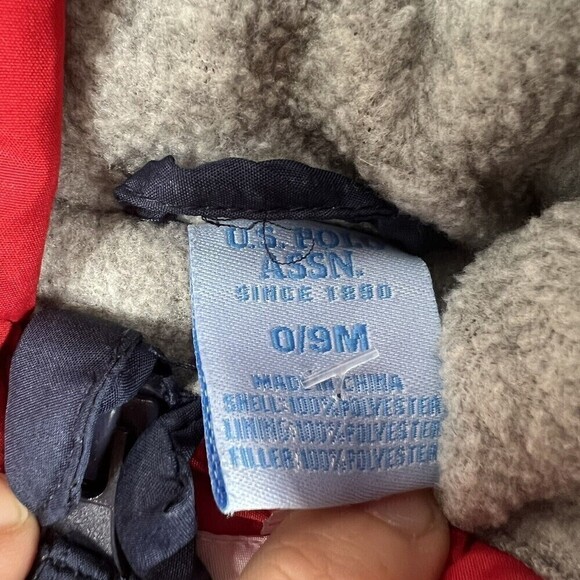 Snow Suit Baby 0-9 Months U.S. Polo Assn navy, red, white Works With Seatbelt - Picture 9 of 11